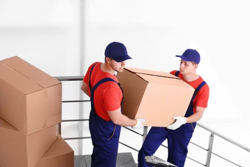 Professional office removals team preparing a London business relocation