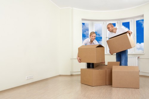 Variety of cardboard packing boxes for London moves