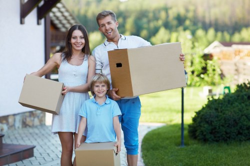Loaded removal truck for domestic and business transport