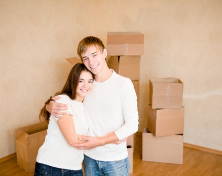 Packed boxes ready for flat removals in London