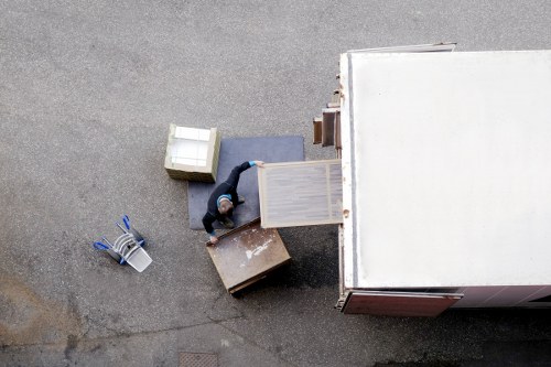 Specialist movers using equipment for piano removals in London