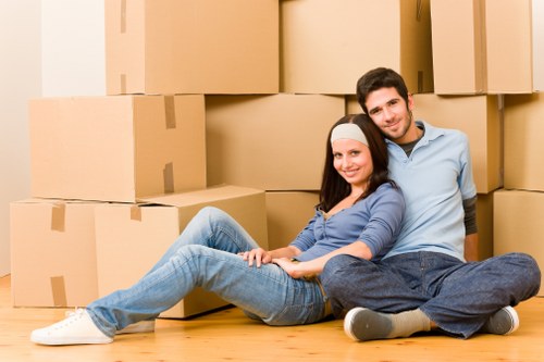 London relocation preparation with boxes and organized moving supplies
