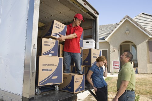 Secure loading area in a moving truck for a London move