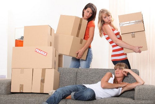 Packing and loading belongings for a move across London